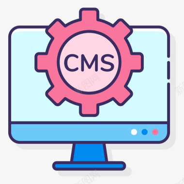 Cms媒体代理3线性颜色图标