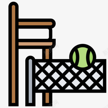 法官椅网球元素1线性颜色图标