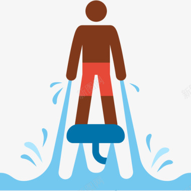 运动小人图标矢量素材广告牌水上运动14彩色图标