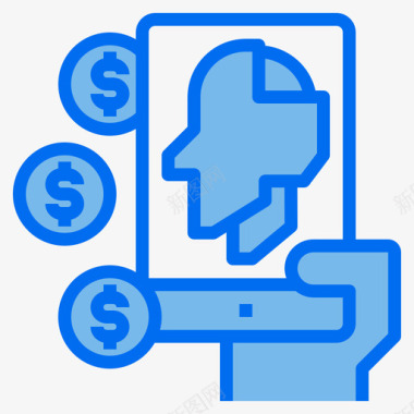手机金融科技52蓝色图标