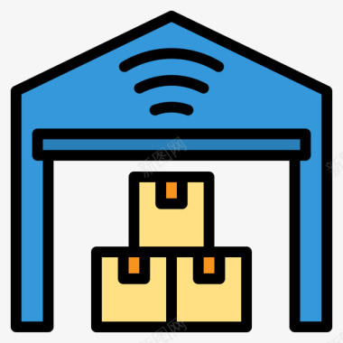 物联网展板仓库物联网150线颜色图标