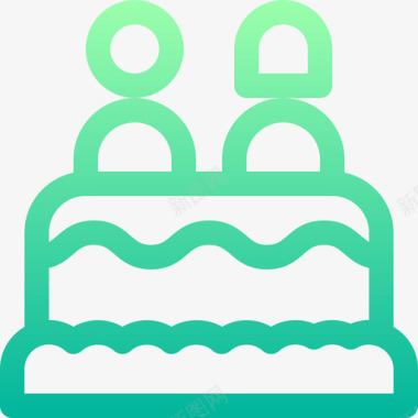圆形蛋糕蛋糕爱177线性颜色图标