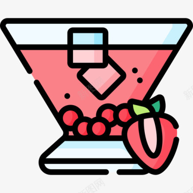 公共信息标志鸡尾酒鸡尾酒31线性颜色图标