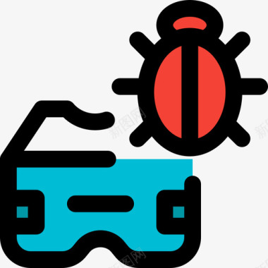 寻找bugBug虚拟现实123线性颜色图标