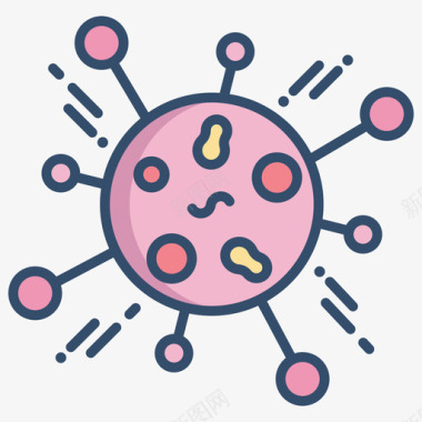 病毒冠状病毒159病毒线状颜色图标