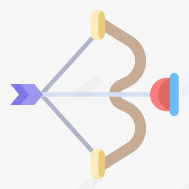 弓和箭玩具56扁平图标