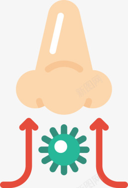 鼻子病毒爆发1扁平图标