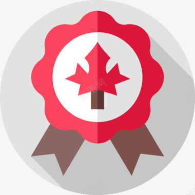 徽章徽章加拿大33扁平图标