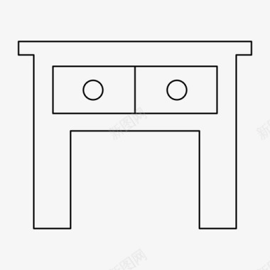 书桌书桌装饰家具图标