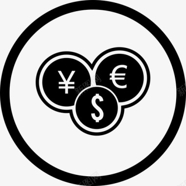 火焰欧元图标货币硬币美元图标