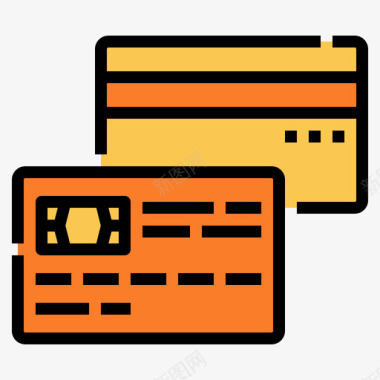 信用卡宣传册信用卡旅行353线性彩色图标