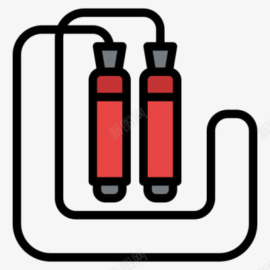 色轮图标跳绳饮食健身6线色图标
