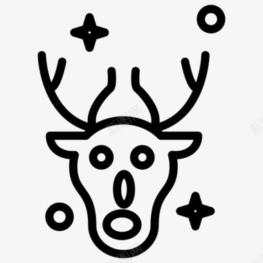 驯鹿圣诞节星星图标