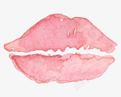 唯美水彩红唇唇印婚礼请柬海报装饰透明图案18唯美水素材
