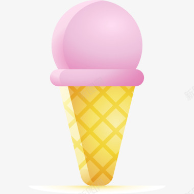 冰淇淋蛋卷夏季262彩色图标