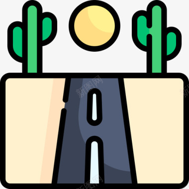 公路沙漠57线性颜色图标