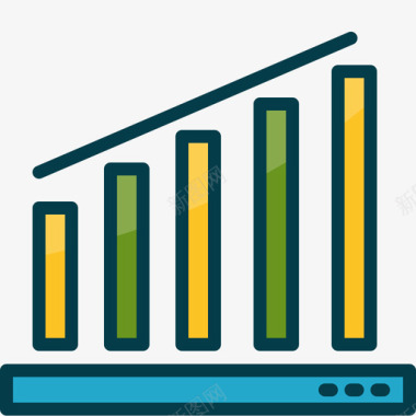 PNG图增长图商业金融6线性颜色图标