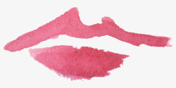 唯美水彩红唇唇印婚礼请柬海报装饰透明图案11唯美水素材