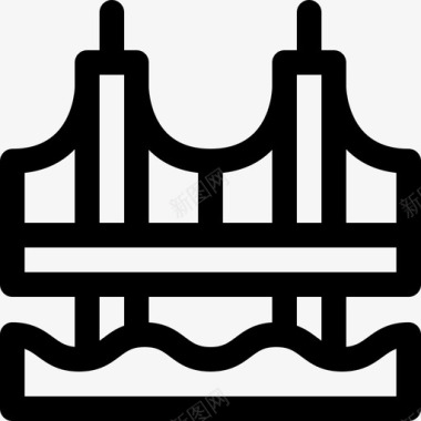 大桥美国金门大桥21号直线型图标