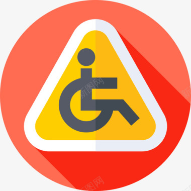 援助残疾人标志残疾人援助16扁平图标