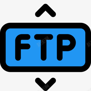 传输Ftp数据传输12线性彩色图标