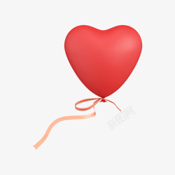 的红色气球浪漫气球爱心气球告白气球情人节素材