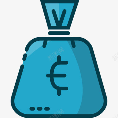 透明欧元商业金融6线性颜色图标