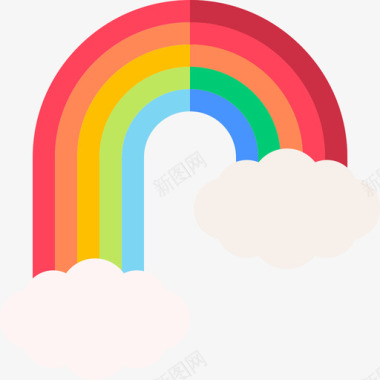 天气素材彩虹天气351平坦图标