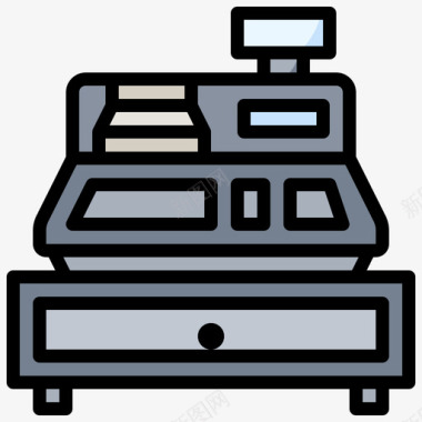 书店收银台收银台10号高速公路线性颜色图标
