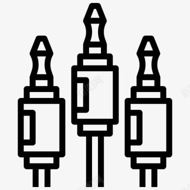 电气插座插座连接器电视65线性图标