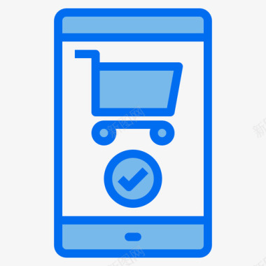 智能手机转移智能手机网上购物14蓝色图标