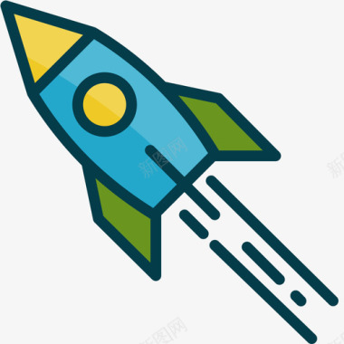 火箭火箭金融205线性颜色图标