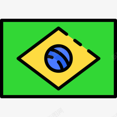 巴西国旗巴西狂欢节1线形颜色图标