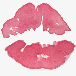 唯美水彩红唇唇印婚礼请柬海报装饰透明图案5唯美水彩素材