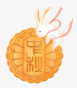 卡通可爱兔子月饼中秋节小贴纸各种装饰素材