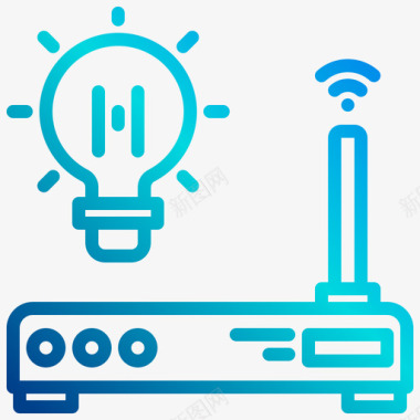 物联网调制解调器物联网154线性梯度图标