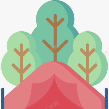 野炊露营露营帐篷夏令营28平房图标