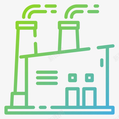 火力电厂发电厂石油工业19梯度图标