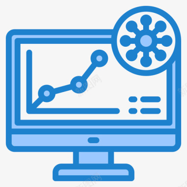 蓝色办公图标分析冠状病毒125蓝色图标