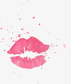 唯美水彩红唇唇印婚礼请柬海报装饰透明图案20唯美水素材