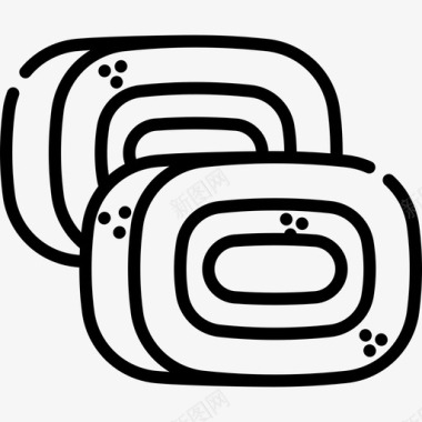 巧克力卷甜点糖果16直线型图标