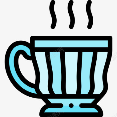 法国风咖啡杯法国12线性颜色图标