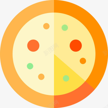 披萨快餐117扁平图标