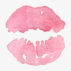 唯美水彩红唇唇印婚礼请柬海报装饰透明图案3唯美水彩素材