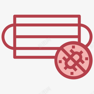 医用面罩病毒传播64红色图标