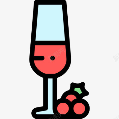 葡萄酒杯法国12线性颜色图标