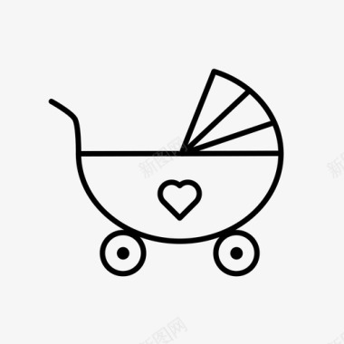 婴儿车母婴图标