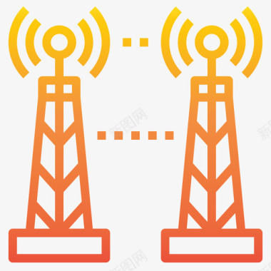 通信塔楼通信244梯度图标