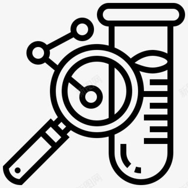 实验科学的图标实验室放大分子图标