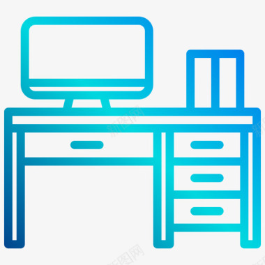 简洁装饰标识桌面家具和装饰3线性坡度图标